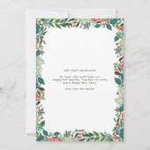 Botanische aangepaste foto Lijst Merriest Christma Feestdagenkaart (Achterkant)