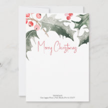 Botanische Aangepaste Kerst Stationery Notecards