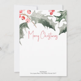 Botanische Aangepaste Kerst Stationery Notecards Kaart