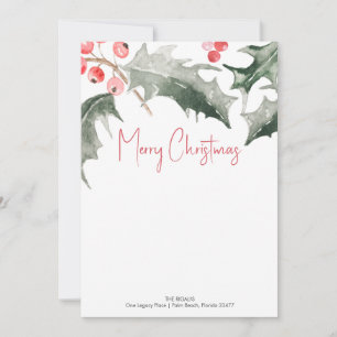 Botanische Aangepaste Kerst Stationery Notecards Kaart