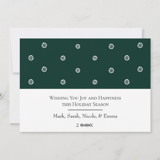 Botanische aangepaste NOEL Flat Holiday Kaart (Achterkant)