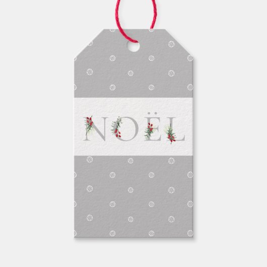 Botanische aangepaste NOEL Holiday Gift Labels Cadeaulabel (Voorkant)