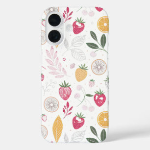 “Botanische aardbei citroen iPhone iPad hoes” 16 Hoesje