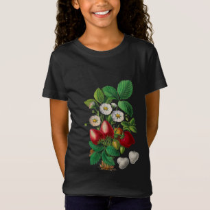 botanische aardbei, geïllustreerd fruit t-shirt