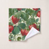 Botanische aardbeien bad handdoek (Wasdoekje)