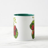 Botanische aardbeienillustratie Afdrukken op wit Mok (Midden)