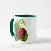 Botanische aardbeienillustratie Afdrukken op wit Mok (Voorkant links)