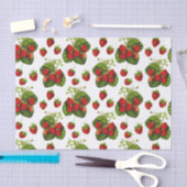 Botanische aardbeienillustratie Afdrukken op wit Tissuepapier (Craft)