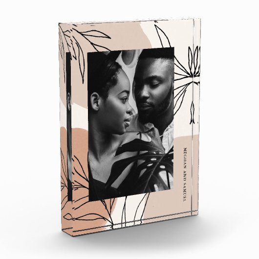 Botanische aardetoneelsplashes foto en naam (Links)