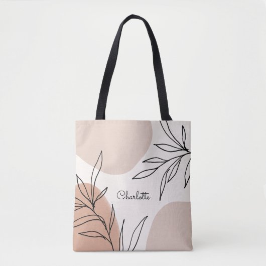Botanische aardgesteente met naam tote bag (Voorkant)