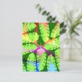 BOTANISCHE ABSTRACT BANANENBLADEREN BRIEFKAART (Staand voorkant)