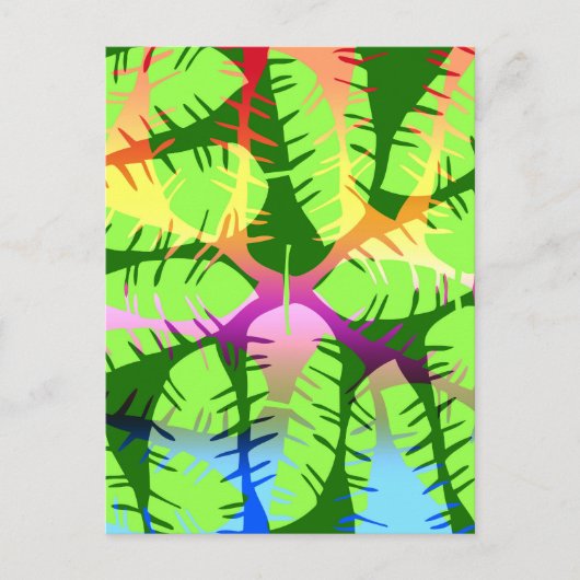 BOTANISCHE ABSTRACT BANANENBLADEREN BRIEFKAART (Voorkant)