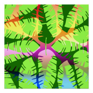 BOTANISCHE ABSTRACT BANANENBLADEREN PERFECT POSTER