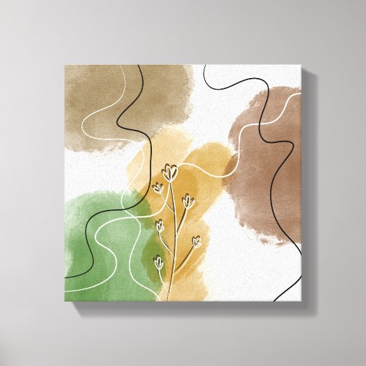 Botanische abstracte aardtoon canvas afdruk (Voorkant)