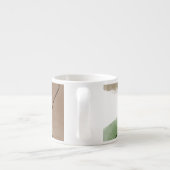 Botanische abstracte aardtoon espresso kop (Achterkant)