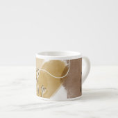 Botanische abstracte aardtoon espresso kop (Voorkant rechts)