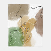 Botanische abstracte aardtoon fleece deken (Voorkant)