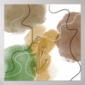 Botanische abstracte aardtoon poster (Voorkant)