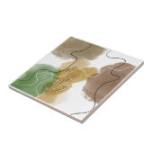 Botanische abstracte aardtoon tegeltje (Zijkant)