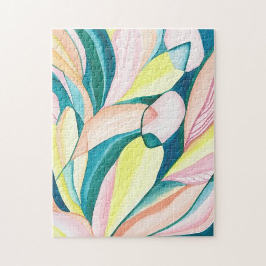 Botanische Abstracte Aquarel Kunst Legpuzzel (Verticaal)