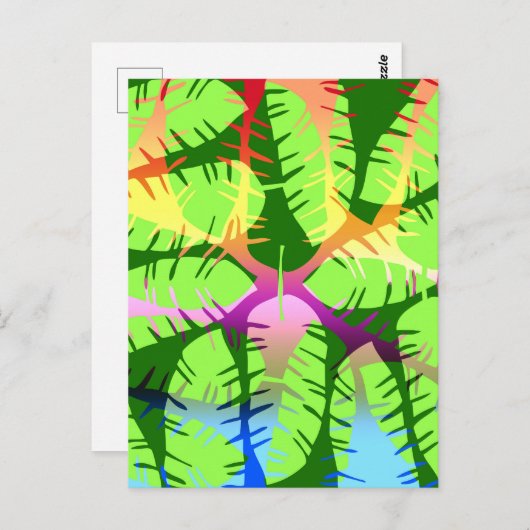 BOTANISCHE ABSTRACTE BANANENLEZINGEN BRIEFKAART (Voorkant / Achterkant)