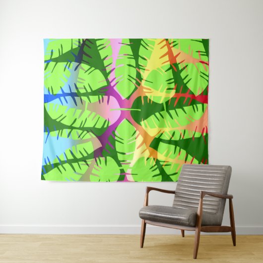 BOTANISCHE ABSTRACTE BANANENLEZINGEN WANDKLEED (In Situ (horizontaal))