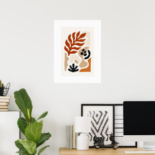 Botanische Abstracte Bladprint Modern Scandinavi Poster