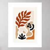 Botanische Abstracte Bladprint | Modern Scandinavi Poster (Voorkant)