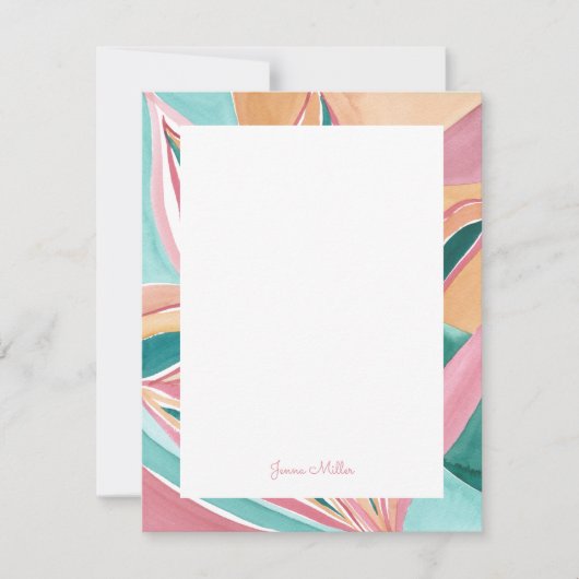 Botanische Abstracte, gepersonaliseerde flatbriefk Kaart (Voorkant)