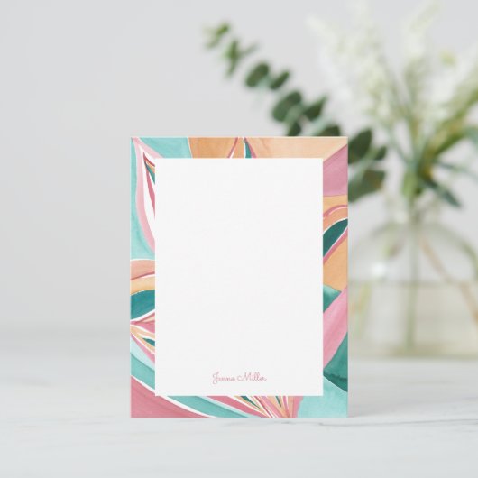 Botanische Abstracte, gepersonaliseerde flatbriefk Kaart (Staand voorkant)