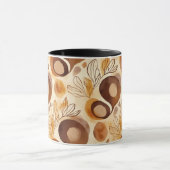 Botanische Abstracte Koffiemok – Zachte Aardtinten Mok (Midden)