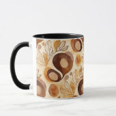 Botanische Abstracte Koffiemok – Zachte Aardtinten Mok (Links)