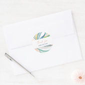 Botanische Abstracte Kunst Aangepaste Dank je Ronde Sticker (Envelop)