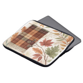 Botanische Abstracte laptophoes – Aardse bladeren Laptop Sleeve
