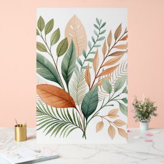 Botanische Abstracte muurkunst - Tropische bladere Acryl Bord