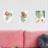 Botanische Abstracte set – Minimale muurkunst (Woonkamer)