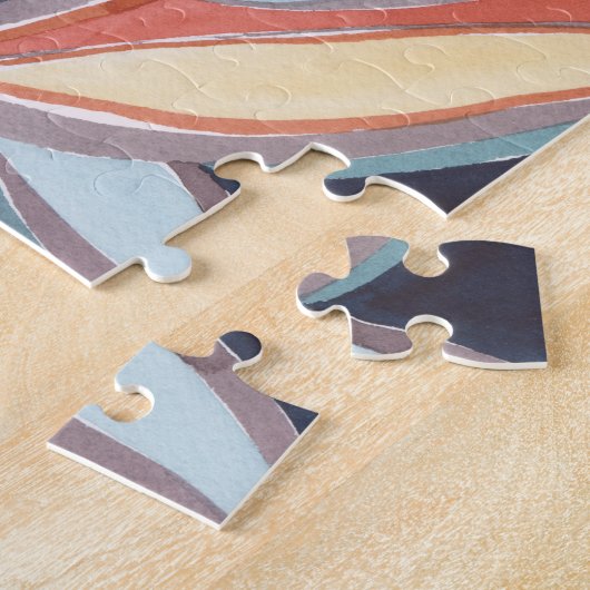 Botanische Abstracte Waterverf Art Jigzaag Puzzle Legpuzzel (Zijkant)