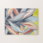 Botanische Abstracte Waterverf Art Jigzaag Puzzle Legpuzzel (Horizontaal)