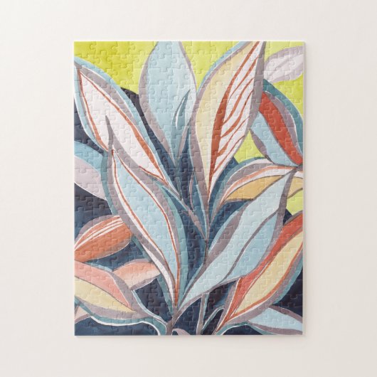 Botanische Abstracte Waterverf Art Jigzaag Puzzle Legpuzzel (Verticaal)