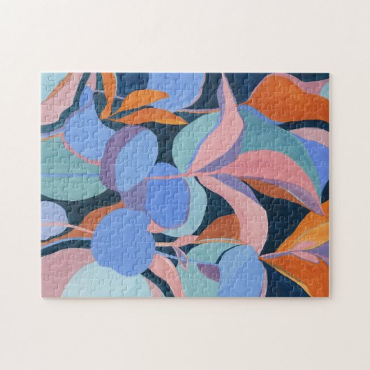 Botanische Abstracte Waterverf Art Jigzaag Puzzle Legpuzzel (Horizontaal)