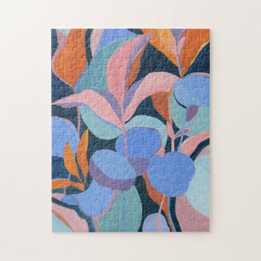 Botanische Abstracte Waterverf Art Jigzaag Puzzle Legpuzzel (Verticaal)