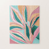 Botanische Abstracte Waterverf Art Jigzaag Puzzle Legpuzzel (Verticaal)