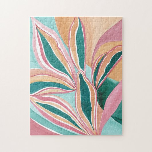 Botanische Abstracte Waterverf Art Jigzaag Puzzle Legpuzzel (Verticaal)