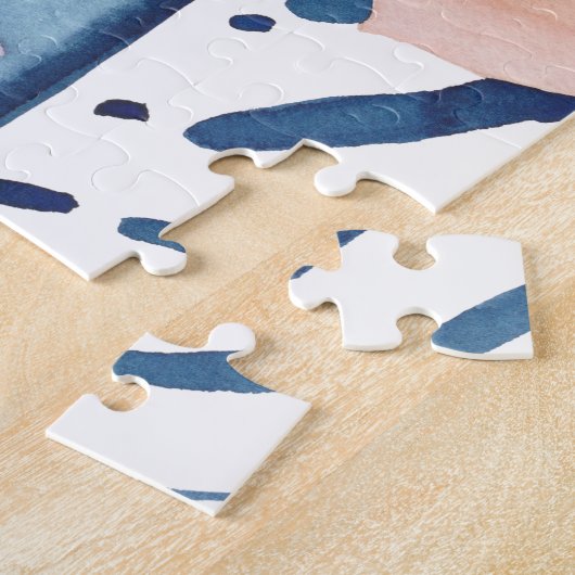 Botanische Abstracte Waterverf Art Jigzaag Puzzle Legpuzzel (Zijkant)