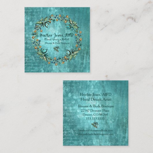  botanische adem vierkante visitekaartje (Voorkant / Achterkant)