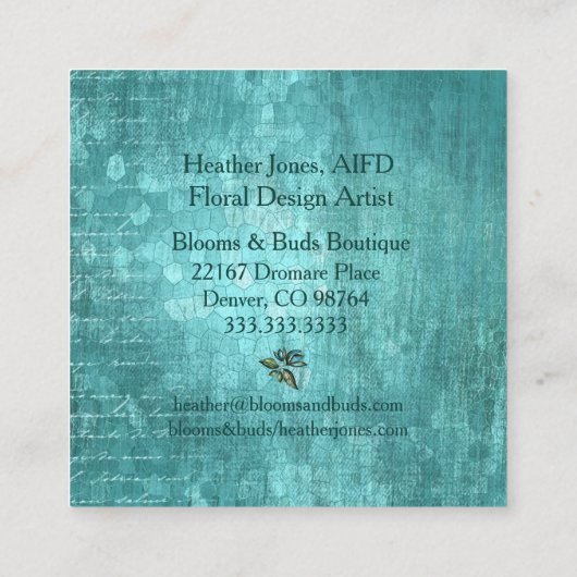 botanische adem vierkante visitekaartje (Achterkant)