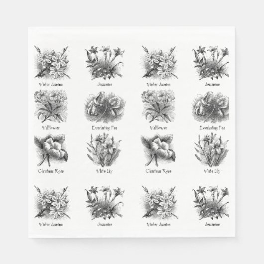 Botanische afbeeldingen servet (Voorkant)