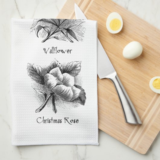 Botanische afbeeldingen theedoek (Quarter Fold)