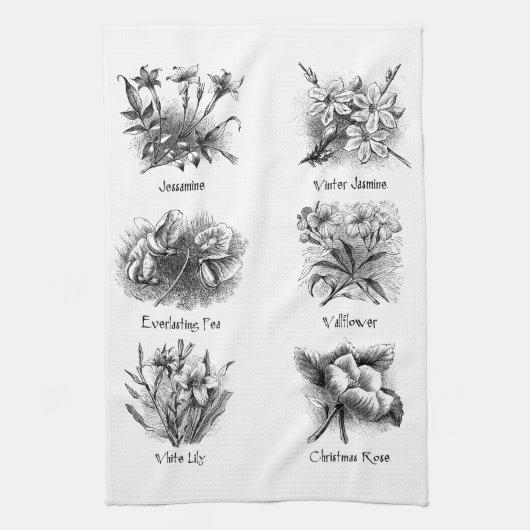 Botanische afbeeldingen theedoek (Verticaal)