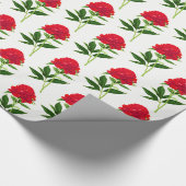 botanische afdruk, diepe rode pony cadeaupapier (Hoek)